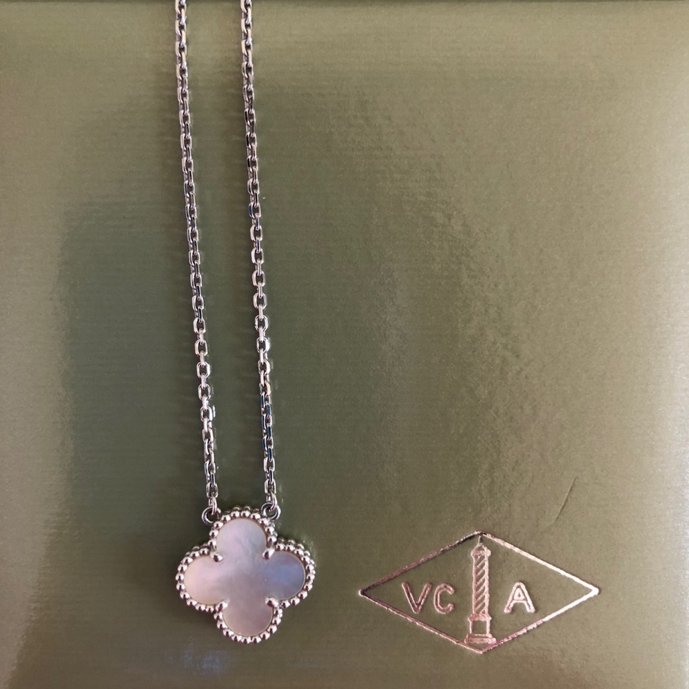 Van Cleef & Arpels Alhambra White Gold Necklace